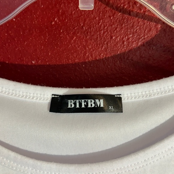 BTFBM White Ruched Side Fitted Tank Dress, Size XL - Picture 4 of 10